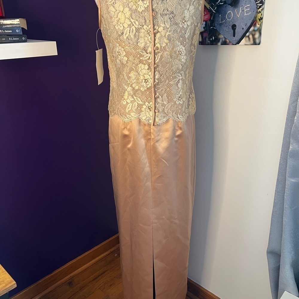 Vintage 1996 Evan Picone 2 Piece Champagne Gown NWT - Picture 7 of 15
